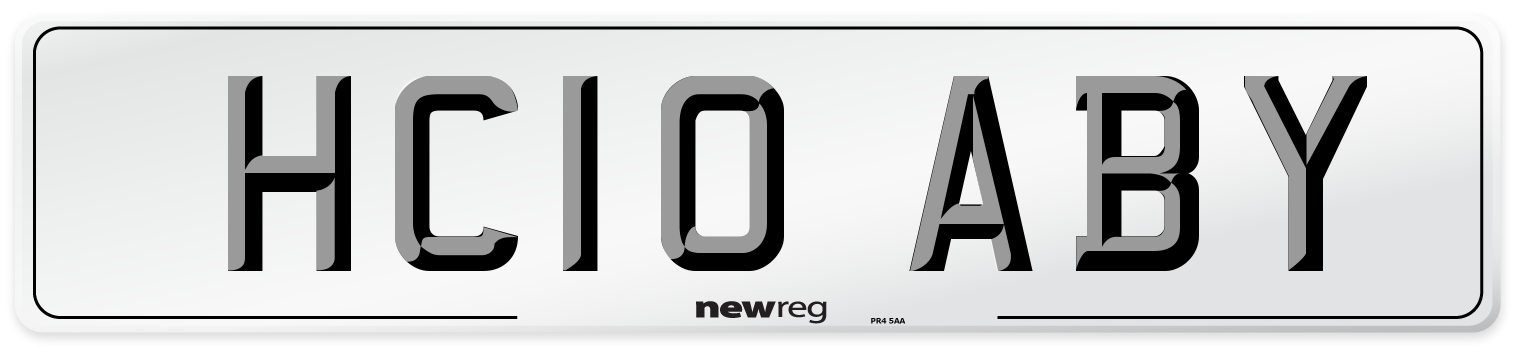 HC10 ABY Number Plate from New Reg